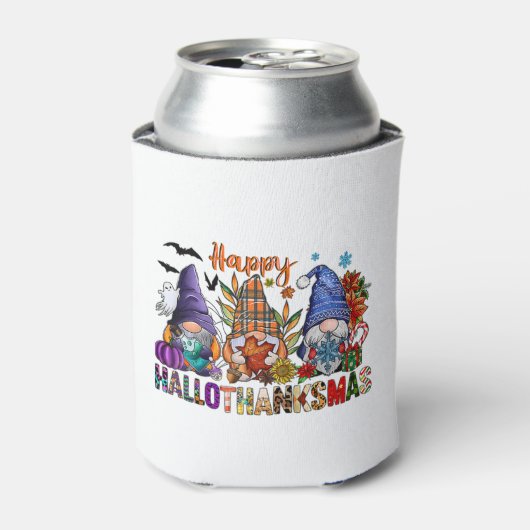 Rafraîchisseur Pour Canette Halloween Gnomes Joyeux Hallothanksmas Thanksgivin (Can devant)