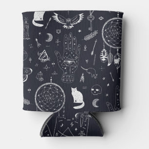 Rafraîchisseur Pour Canette Halloween Magic : Vintage Doodle Motif.