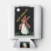 Rafraîchisseur Pour Canette Halloween - Petite fille avec chambre et chat noir (Dos)