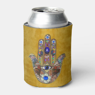 Rafraîchisseur Pour Canette Hamsa Coeurs Fleurs Opal Art sur Or