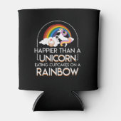 Rafraîchisseur Pour Canette Happier Unicorne Manger Cupcakes Rainbow (Devant)