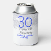 Rafraîchisseur Pour Canette Happy 30th wedding anniversary silver blue glitter (Can Dos)