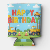 Rafraîchisseur Pour Canette Happy birthday construction builder theme (Devant)