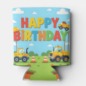 Rafraîchisseur Pour Canette Happy birthday construction builder theme (Dos)