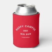Rafraîchisseur Pour Canette Happy Camper Crest Camping Crew Retro Rouge (Can devant)
