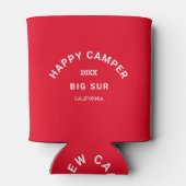Rafraîchisseur Pour Canette Happy Camper Crest Camping Crew Retro Rouge (Dos)