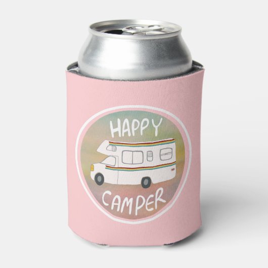 Rafraîchisseur Pour Canette Happy Camper Rainbow RV Sunset Motorhome RV (Can devant)