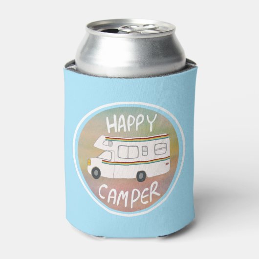 Rafraîchisseur Pour Canette Happy Camper Rainbow RV Sunset Motorhome RV (Can devant)