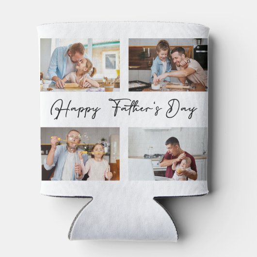 Rafraîchisseur Pour Canette Happy Fête des pères photo collage (Dos)