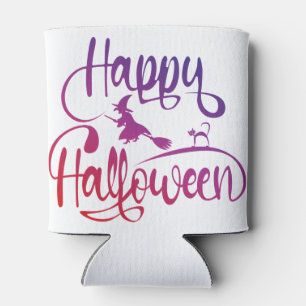 Rafraîchisseur Pour Canette Happy Halloween dégradé volant sorcière chat