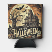 Rafraîchisseur Pour Canette Happy Halloween Haunted Citrouilles de maison peuv (Devant)