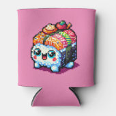 Rafraîchisseur Pour Canette Happy Sushi Roll - Cute Pixel Art Japonais Nourrit (Devant)
