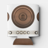 Rafraîchisseur Pour Canette Haut-parleurs rétro : brun, blanc isolé. (Dos)