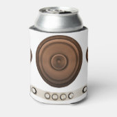 Rafraîchisseur Pour Canette Haut-parleurs rétro : brun, blanc isolé. (Can Dos)