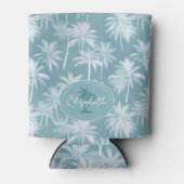 Rafraîchisseur Pour Canette Hawaiian Palm Tree Silhouette Motif Turquoise ID10 (Devant)
