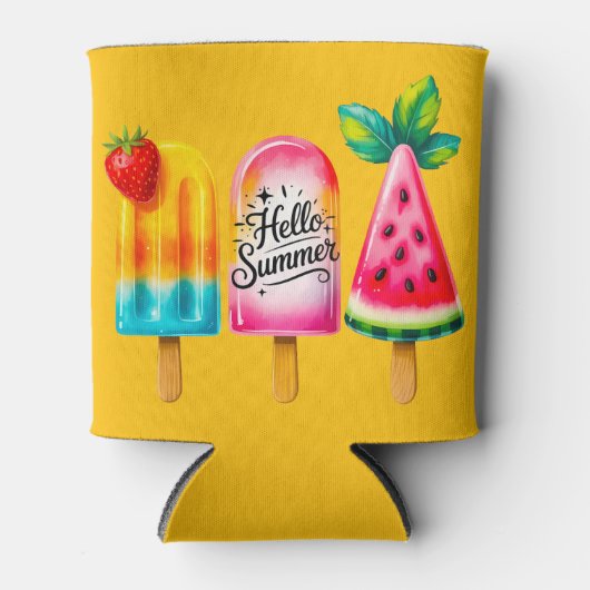 Rafraîchisseur Pour Canette Hello Summer  (Devant)