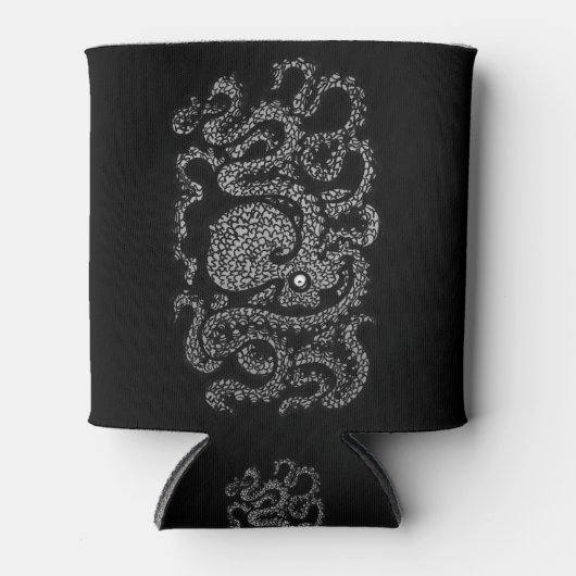 Rafraîchisseur Pour Canette Henri la pieuvre joyeuse (noire) (Devant)