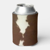 Rafraîchisseur Pour Canette Hereford Brown et blanc Faux Cowhide Can Cooler (Can devant)