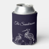 Rafraîchisseur Pour Canette Hérons blancs personnalisés côtiers Oiseaux Bleu m (Can devant)