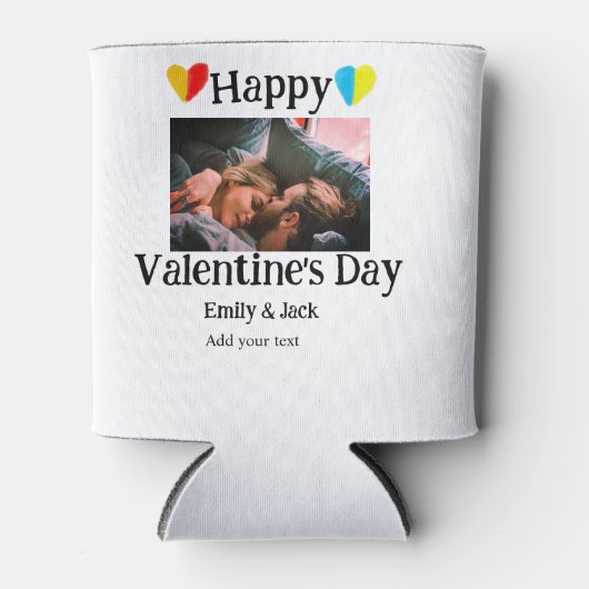 Rafraîchisseur Pour Canette Heureuse Sainte-Valentin ajouter nom de couple pho (Devant)