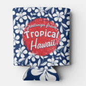 Rafraîchisseur Pour Canette hibiscus bleu et blanc (Dos)