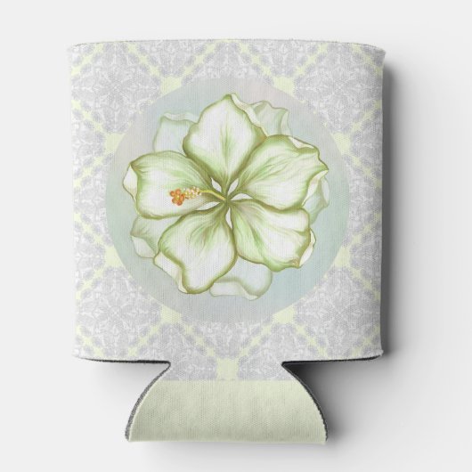 Rafraîchisseur Pour Canette Hibiscus & dentelle BLANC (Dos)