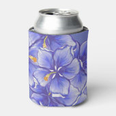 Rafraîchisseur Pour Canette Hibiscus & dentelle BLEU (Can devant)