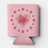 Rafraîchisseur Pour Canette Hibiscus & dentelle RED (Dos)