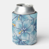 Rafraîchisseur Pour Canette Hibiscus & dentelle TURQUOISE (Can devant)