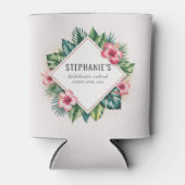 Rafraîchisseur Pour Canette Hibiscus Fleur Tropicale Week-end Bachelorette (Devant)