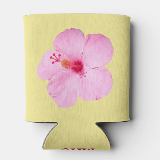 Rafraîchisseur Pour Canette Hibiscus rose Fleur tropicale (Dos)