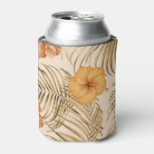 Rafraîchisseur Pour Canette Hibiscus tropical : Motif tiré à la main. (Can devant)