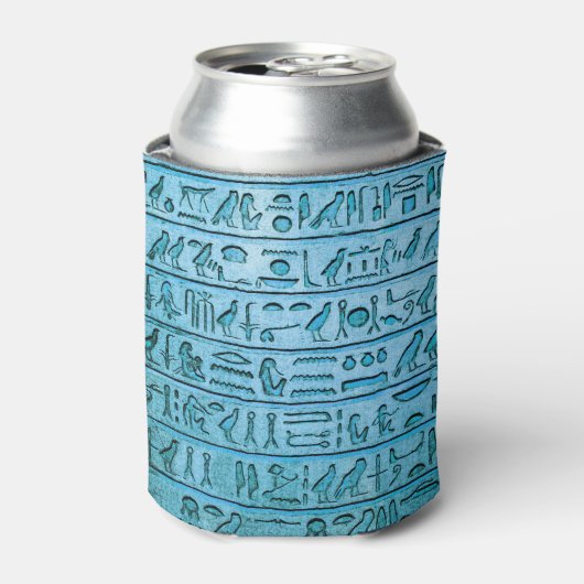 Rafraîchisseur Pour Canette Hiéroglyphes égyptiens anciens Bleu Can Cooler (Can devant)