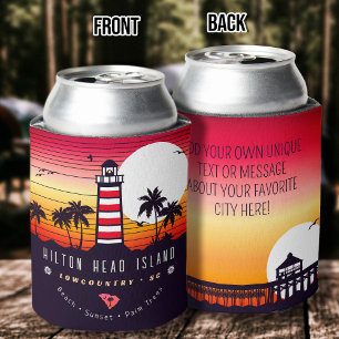 Rafraîchisseur Pour Canette Hilton Head phare SC Retro Sunset Souvenirs