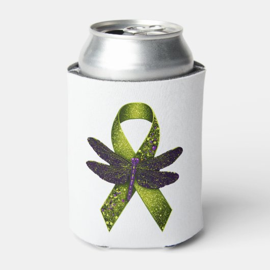 Rafraîchisseur Pour Canette Hippie Dragonfly Green Ribbon Cerebral Palsy Aware (Can devant)