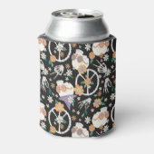 Rafraîchisseur Pour Canette Hippie Halloween Skulls et Fleurs Motif (Can Dos)