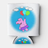 Rafraîchisseur Pour Canette Hippo Rose Volant Avec Ballons (Devant)