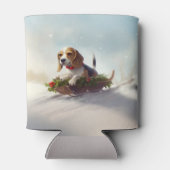 Rafraîchisseur Pour Canette hiver de neige de Noël beagle (Dos)