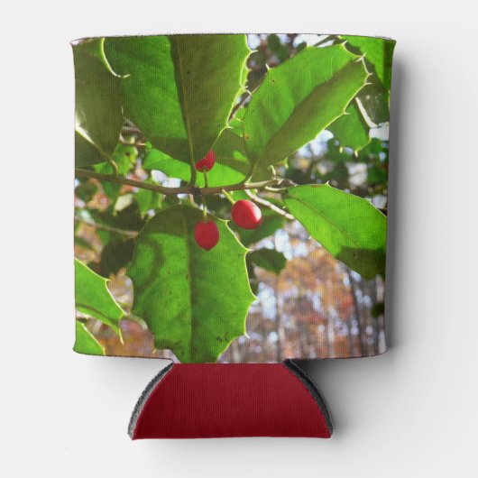 Rafraîchisseur Pour Canette Holly Feuilles II Vacances Nature Botanique (Devant)