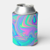 Rafraîchisseur Pour Canette Holographie Iridescente : Neon Marbled Texture (Can devant)