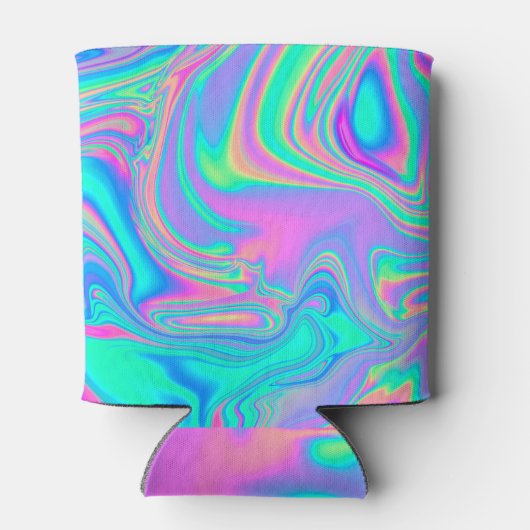 Rafraîchisseur Pour Canette Holographie Iridescente : Neon Marbled Texture (Dos)