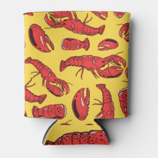 Rafraîchisseur Pour Canette Homard bouilli : Motif sans couture à la main.