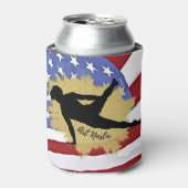 Rafraîchisseur Pour Canette Hommes Gymnaste Silhouette Art - Drapeau américain (Can devant)