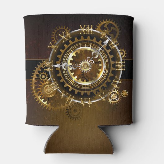 Rafraîchisseur Pour Canette Horloge Steampunk avec des engrenages anciens (Dos)