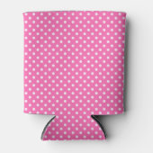 Rafraîchisseur Pour Canette Hot Pink #2 et White Polka Dots (Devant)