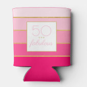 Rafraîchisseur Pour Canette Hot Rose & Or moderne 50 et fabuleux anniversaire (Dos)