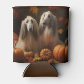 Rafraîchisseur Pour Canette hound afghan Chiot Automne Citrouille de plaisir (Devant)