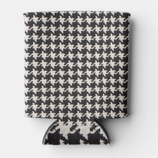 Rafraîchisseur Pour Canette Houndstooth Black White Pattern (Devant)