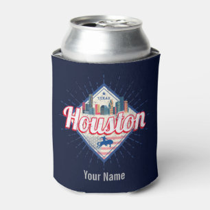 Rafraîchisseur Pour Canette Houston Skyline Texas États-Unis Vintage USA