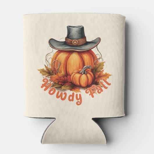 Rafraîchisseur Pour Canette Howdy Fall - Vibes d'automne rustiques (Dos)
